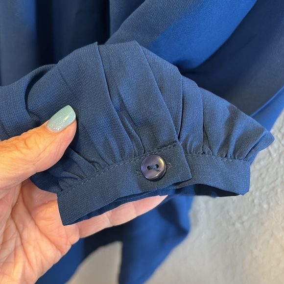 Royal Blue Denim 24/7 Blouse Top Embroidered Button Down Front Women’s Plus 18 - Picture 5 of 8